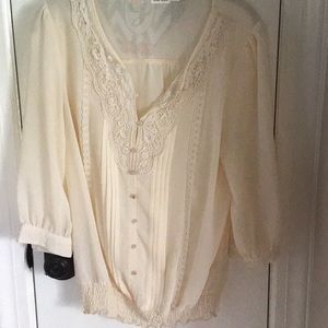 Blue Bird Ivory Blouse Size Large